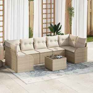 vidaXL Set de canapele pentru grădină 8 pcs Bej 55 x 55 x 37 cm imagine