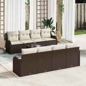 vidaXL Set de canapele pentru grădină 9 pcs Maro 55 x 55 x 37 cm imagine