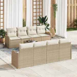 vidaXL Set de canapele pentru grădină 9 pcs Bej 55 x 55 x 37 cm imagine