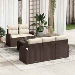 vidaXL Set de canapele pentru grădină 6 pcs Maro 55 x 55 x 37 cm imagine