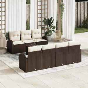 vidaXL Set de canapele pentru grădină 8 pcs Maro 55 x 55 x 37 cm imagine