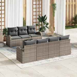vidaXL Set de canapele pentru grădină 8 pcs Gri 55 x 55 x 37 cm imagine