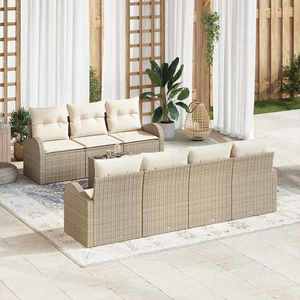 vidaXL Set de canapele pentru grădină 8 pcs Bej 55 x 55 x 37 cm imagine