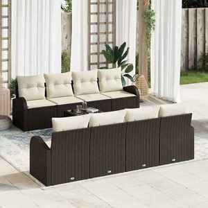 vidaXL Set de canapele pentru grădină 7 pcs Maro și Bej imagine