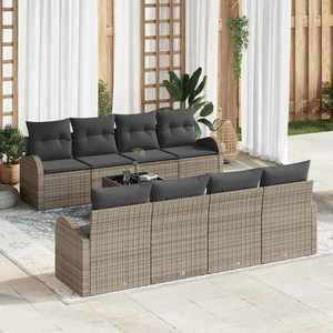 vidaXL Set de canapele pentru grădină 7 pcs Gri și Gri Închis imagine