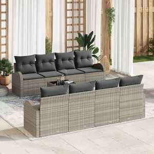 vidaXL Set de canapele pentru grădină 7 pcs Gri deschis imagine