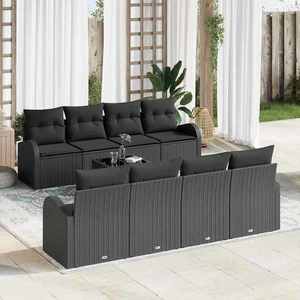 vidaXL Set de canapele pentru grădină 7 pcs Negru 55 x 55 x 37 cm imagine