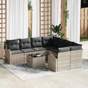 vidaXL Set de canapele pentru grădină 9 pcs 55 x 55 x 37 cm poliratan imagine