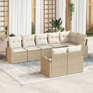 vidaXL Set de canapele pentru grădină cu pernă 8 pcs 289 x 124 x 85 cm imagine