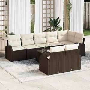 vidaXL Set de canapele pentru grădină cu pernă 9 pcs 289 x 124 x 85 cm imagine