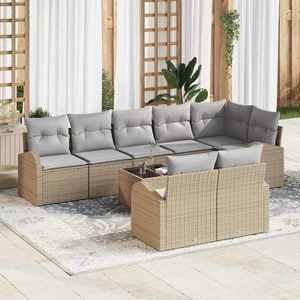 vidaXL Set de canapele pentru grădină Manual 9 pcs Bej 55 x 55 x 37 cm imagine