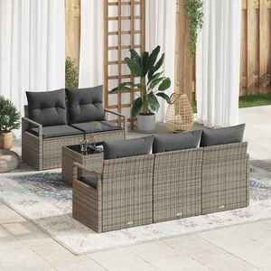 vidaXL Set de canapele pentru grădină 6 pcs Gri 55 x 55 x 37 cm imagine