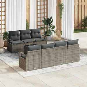 vidaXL Set de canapele pentru grădină 8 pcs Gri 55 x 55 x 37 cm imagine