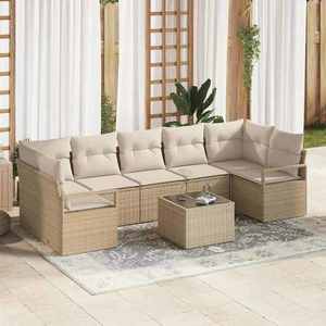 vidaXL Set de canapele pentru grădină 8 pcs Bej și crem imagine