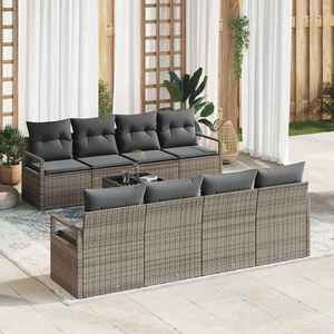 vidaXL Set de canapele pentru grădină 7 pcs Gri 55 x 55 x 37 cm imagine