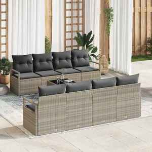 vidaXL Set de canapele pentru grădină 7 pcs Gri deschis imagine