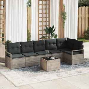 vidaXL Set de canapele pentru grădină 7 pcs Gri Rattan poli imagine