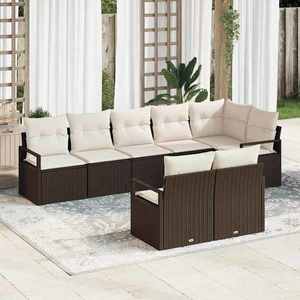 vidaXL Set de canapele pentru grădină 8 pcs Maro Rattan poli imagine