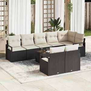 vidaXL Set de canapele pentru grădină 9 pcs Negru Rattan poli imagine