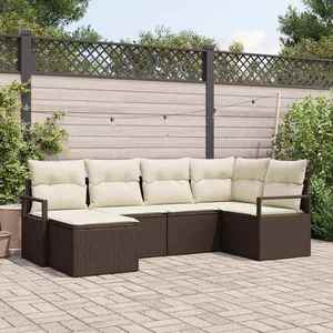 vidaXL Set de canapele pentru grădină 6 pcs Maro Rattan poli imagine