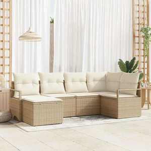 vidaXL Set de canapele pentru grădină 8 pcs Bej Rattan poli imagine