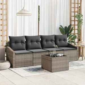 vidaXL Set de canapele pentru grădină Manual 5 pcs Gri 55 x 55 x 37 cm imagine