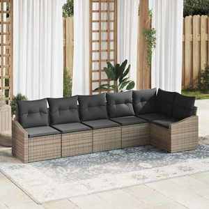 vidaXL Set de canapele pentru grădină 6 pcs Gri Rattan poli imagine