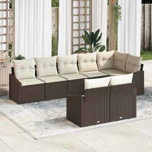 vidaXL Set de canapele pentru grădină 8 pcs Maro Rattan poli imagine