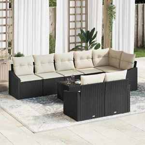 vidaXL Set de canapele pentru grădină 9 pcs Negru Rattan poli imagine