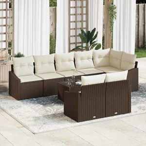 vidaXL Set de canapele pentru grădină 9 pcs Maro Rattan poli imagine