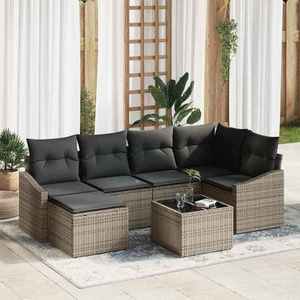 vidaXL Set de canapele pentru grădină 7 pcs Gri Rattan poli imagine