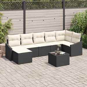vidaXL Set de canapele pentru grădină 8 pcs Negru Rattan poli imagine
