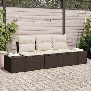 vidaXL Set de canapele pentru grădină 3 pcs Maro Rattan poli imagine