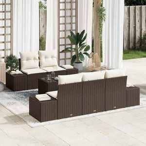 vidaXL Set de canapele pentru grădină 6 pcs Maro Rattan poli imagine