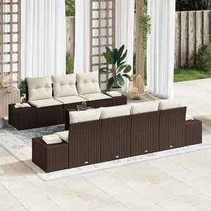 vidaXL Set de canapele pentru grădină 8 pcs Maro Rattan poli imagine