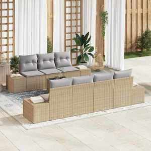 vidaXL Set de canapele pentru grădină 8 pcs Bej Rattan poli imagine