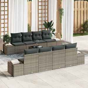 vidaXL Set de canapele pentru grădină 7 pcs Gri 55 x 55 x 37 cm imagine