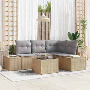 vidaXL Set de canapele pentru grădină 5 pcs Bej Rattan poli imagine
