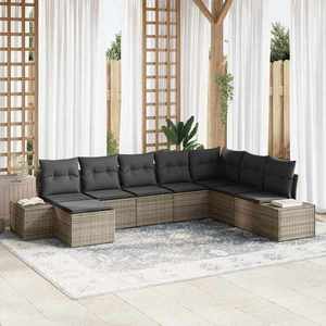 vidaXL Set de canapele pentru grădină cu pernă 8 pcs 319 x 209 x 85 cm imagine