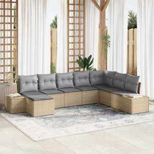 vidaXL Set de canapele pentru grădină cu pernă 8 pcs 319 x 209 x 85 cm imagine