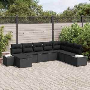 vidaXL Set de canapele pentru grădină cu pernă 8 pcs 319 x 209 x 85 cm imagine