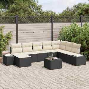 vidaXL Set de canapele pentru grădină cu pernă 9 pcs 319 x 209 x 85 cm imagine
