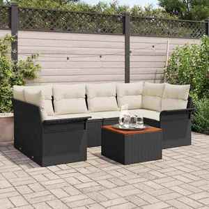 vidaXL Set de canapele pentru grădină 7 pcs Negru Rattan poli imagine