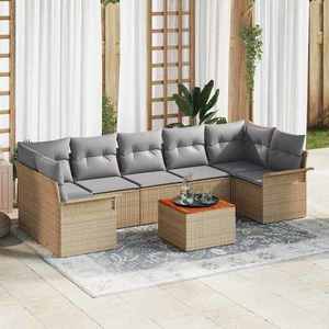 vidaXL Set de canapele pentru grădină 8 pcs Bej Rattan poli imagine