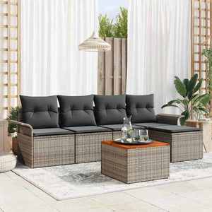vidaXL Set de canapele pentru grădină 6 pcs Gri Rattan poli imagine