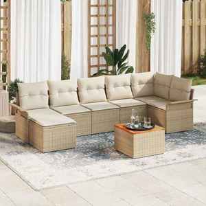 vidaXL Set de canapele pentru grădină 8 pcs Bej Rattan poli imagine