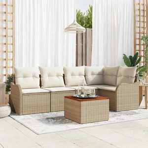 vidaXL Set de canapele pentru grădină 6 pcs Bej Rattan poli imagine