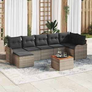 vidaXL Set de canapele pentru grădină 8 pcs Gri Rattan poli imagine