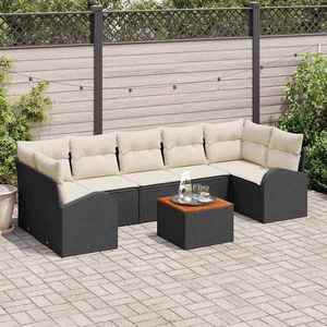vidaXL Set de canapele pentru grădină 8 pcs Negru Rattan poli imagine