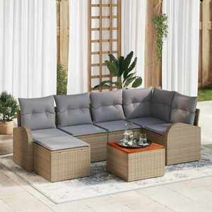 vidaXL Set de canapele pentru grădină 7 pcs Bej Rattan poli imagine